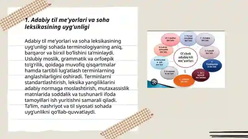 Adabiy til me'yorlari va soha leksikasining uyg'unligi 3