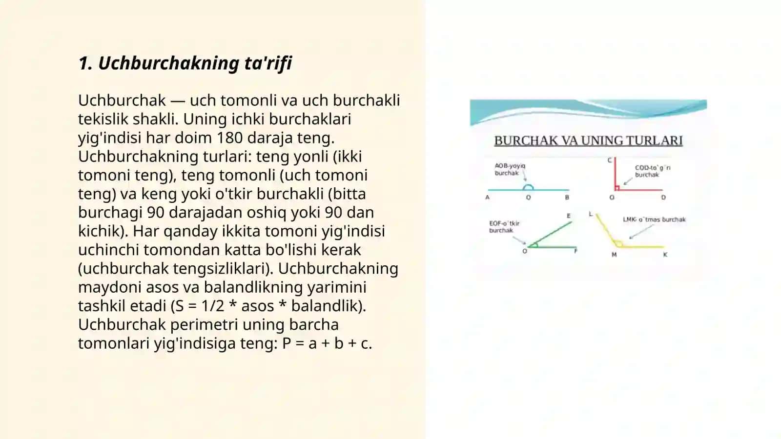 Uchburchak va uning turlari 3