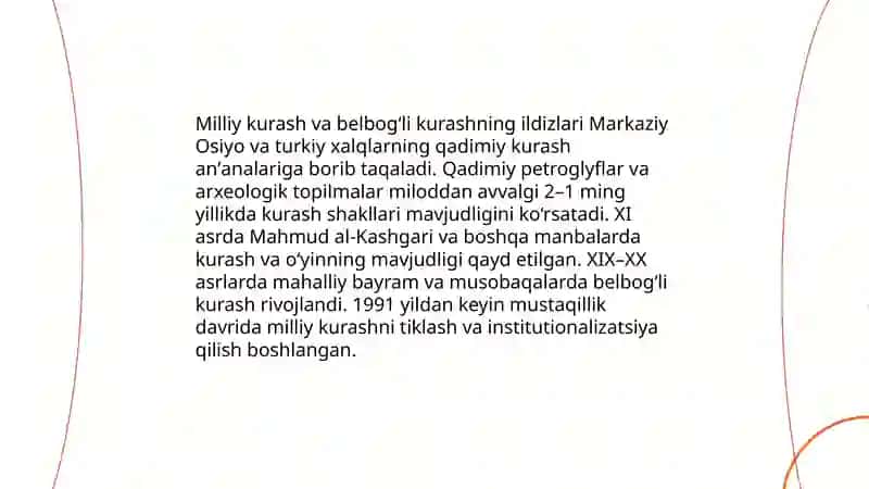 Milliy kurash va belbog'li kurash 3