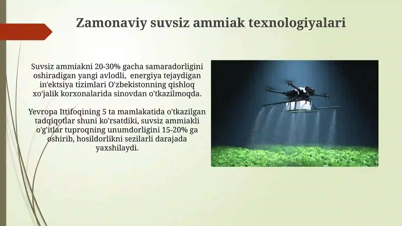 Suvsiz ammiak va undan qishloq xoʻjaligida foydalanish texnologiyasi 3