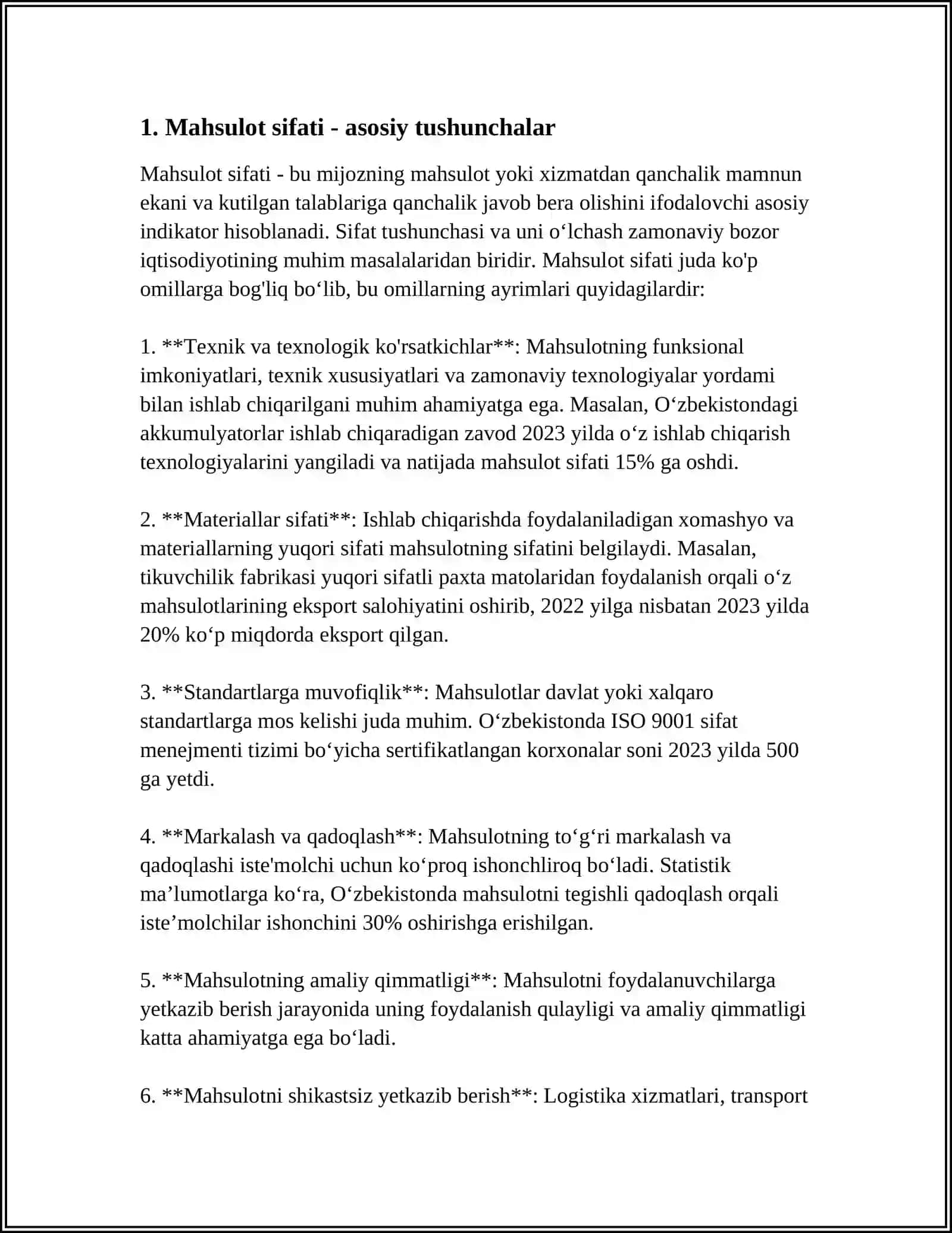 MAHSULOT SIFATI VA SIFATNI BOSHQARISH 3