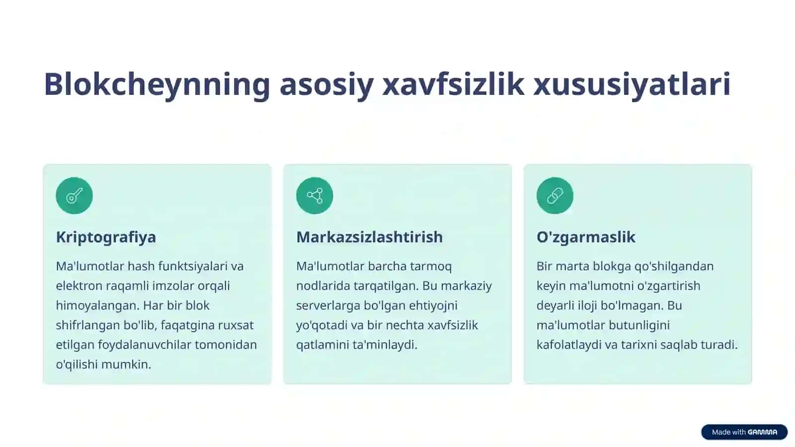 Blokcheyn tizimlarida axborot xavfsizligi: Asosiy tamoyillar va amaliyotlar 3