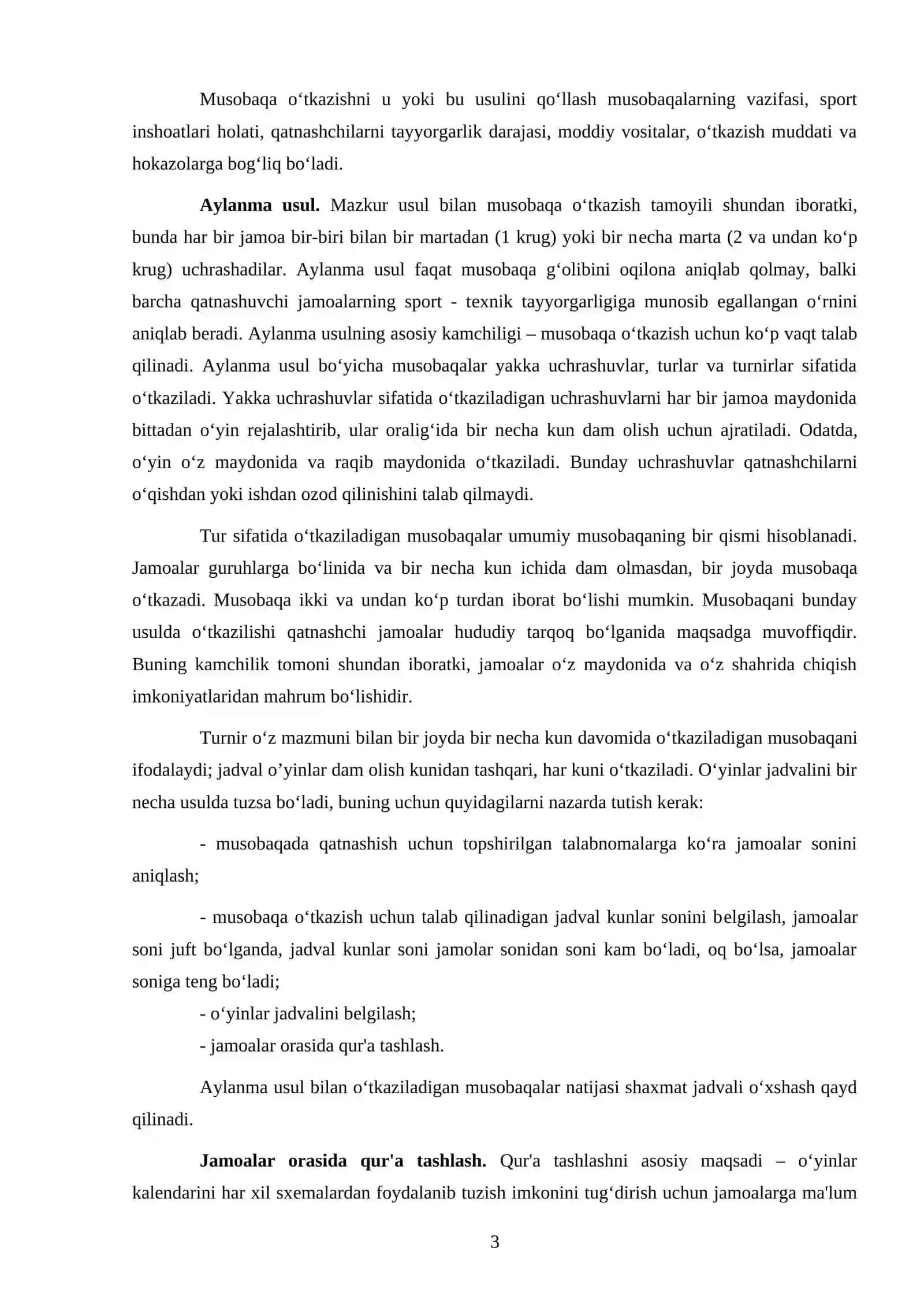 Musobaqalarni tashkil qilish va o‘tkazish 3