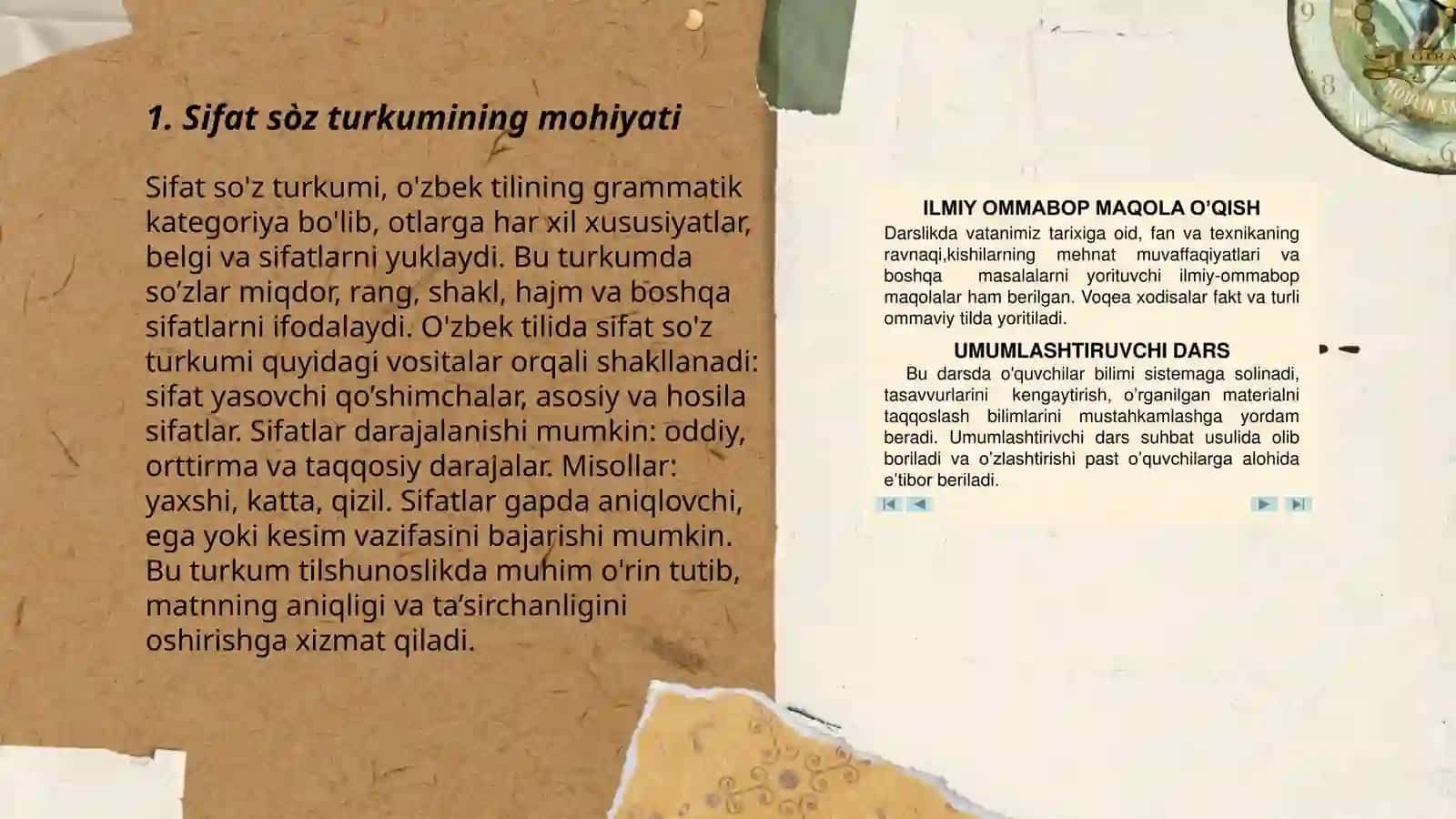 Sifat sòz turkumini òrgatish jarayonida òquvchilar nutqini òstirish 3