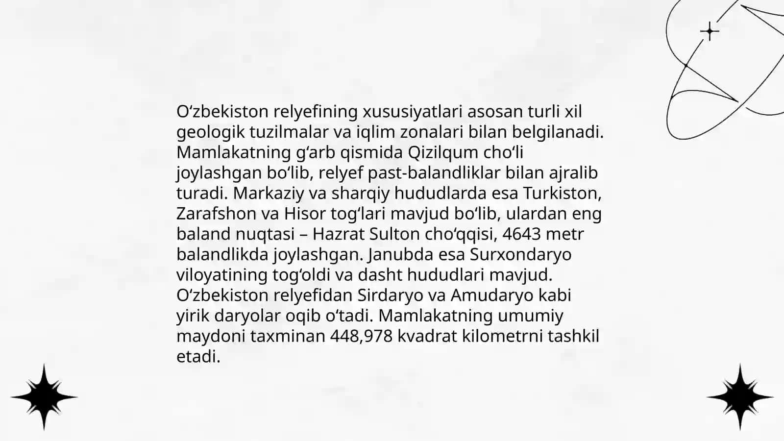 Ózbekistonning tabiiy sharoiti va iqlim resurslari 3