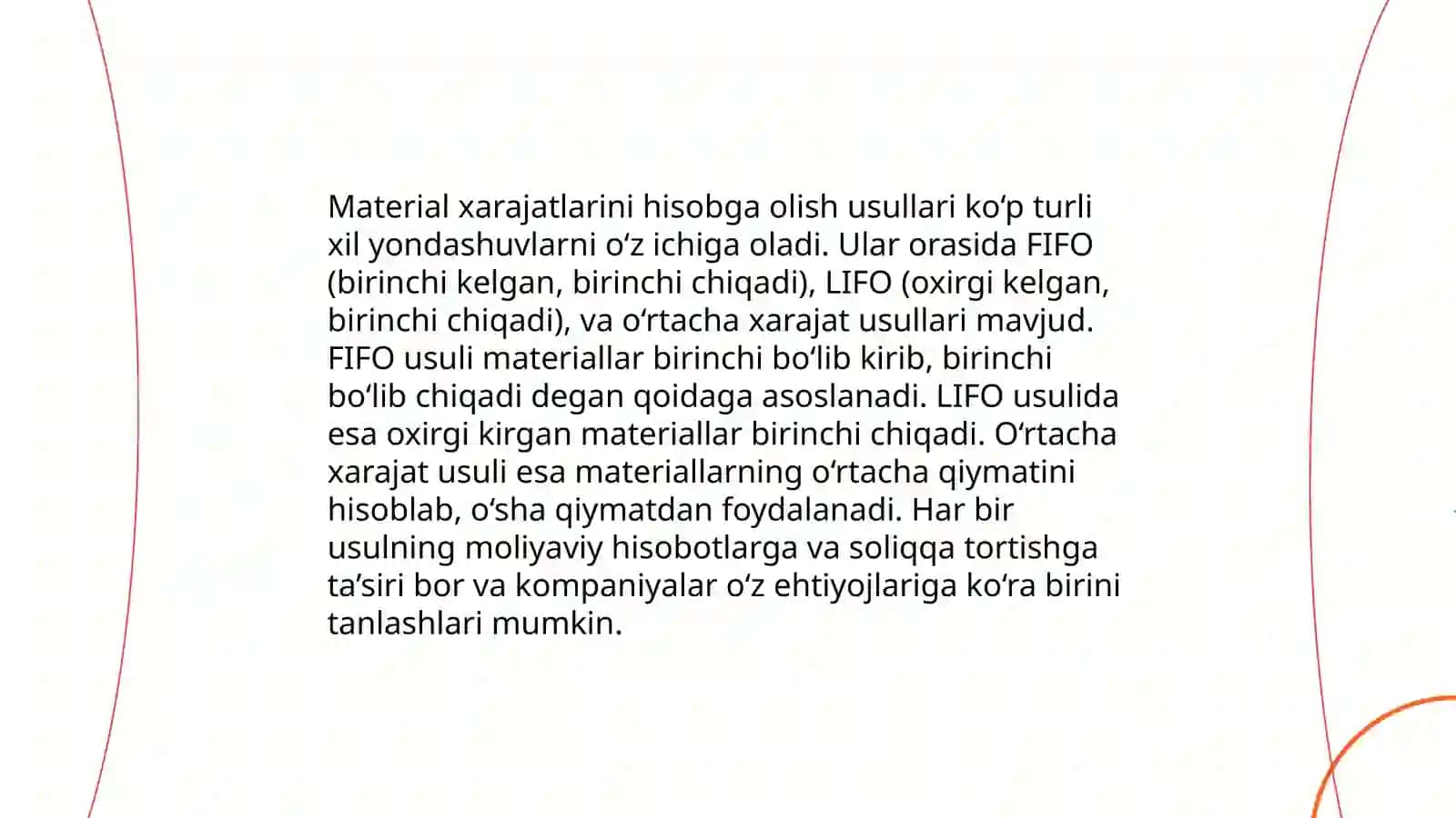 Material xarajatlarini hisobga olish usullari 3