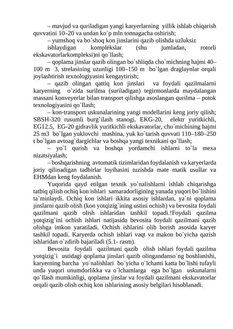 Ochiq kon ishlari va mexanik qazish uskunalari 3