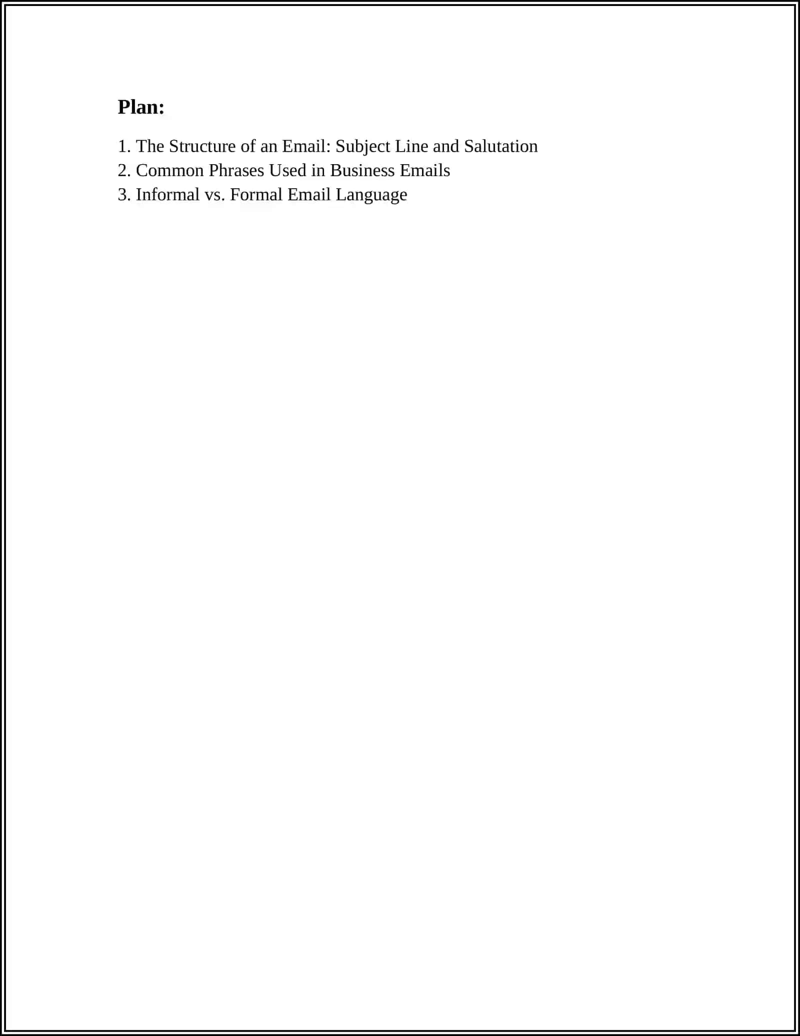 TALK ABOUT E-MAIL RELATED WORDS AND PHRASES AND E-MAIL STRUCTURE 3