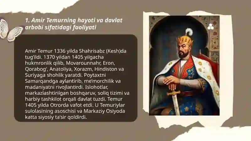 Amir Temur-buyuk davlat arbobi Ahmadova Dilshoda 3