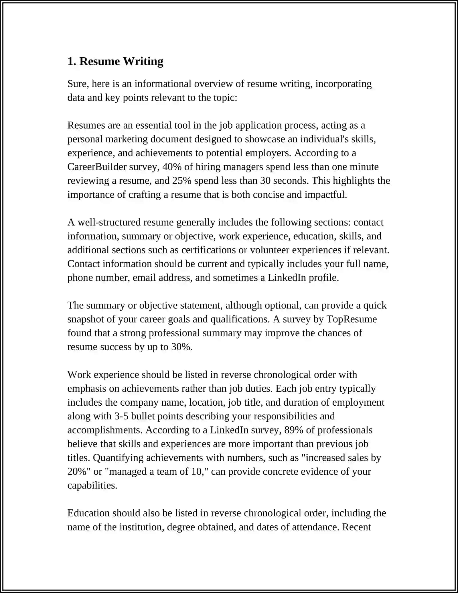 Resume Writing Strategies 3