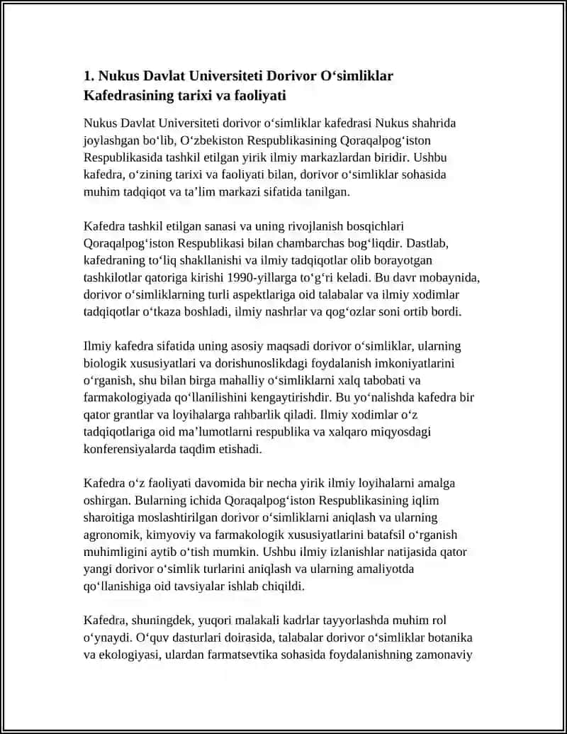 Nukus Davlat Universiteti Dorivor Oʻsimliklar Kafedrasi 3