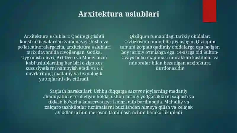 Qiziriq Tumanidagi Tarixiy Obidalar Haqida MaʼLumot 3