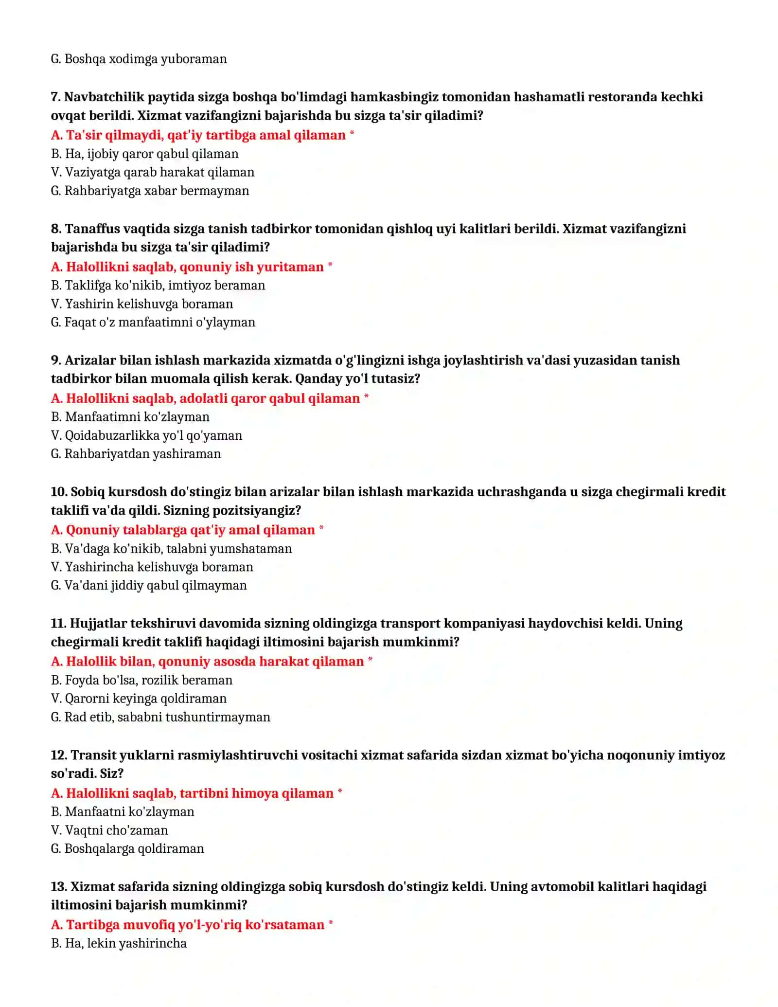 Bojxona akademiyasi abituriyent testlari 2026 3