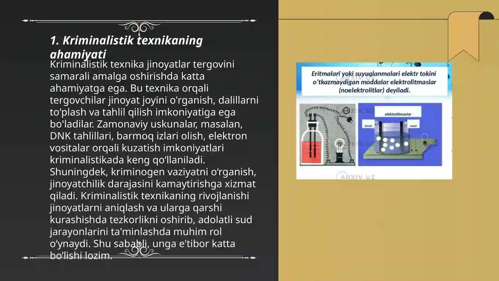 Kriminalistik texnika mavzusida slayd 3