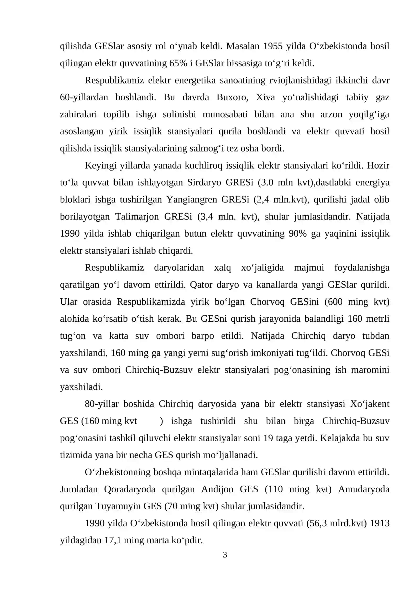 Elektro energetikaning hududiy majmualar rivojlanishi 3