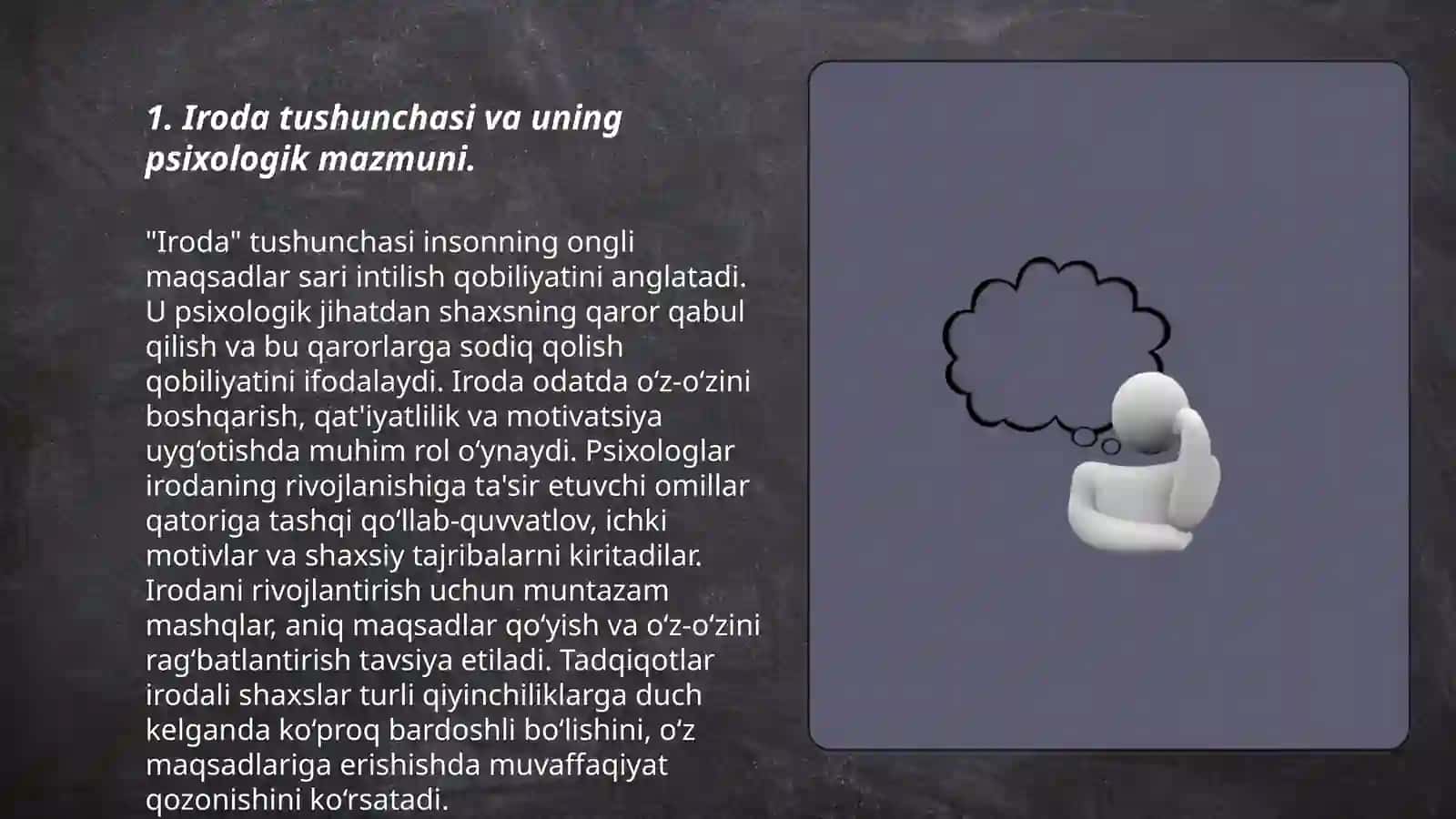 Oʻsmirlik yosh davrida irodaviy sifatlarning shakllantirishni psixologik xususiyatlari 3