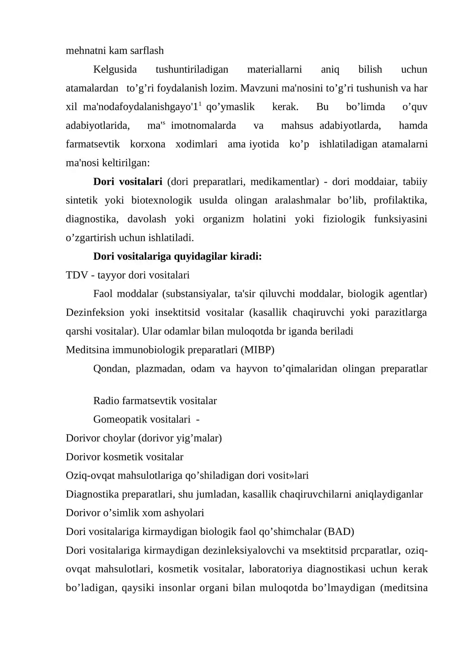 Farmatsevtik texnologiya. asosiy atamalar va tushunchalar 3