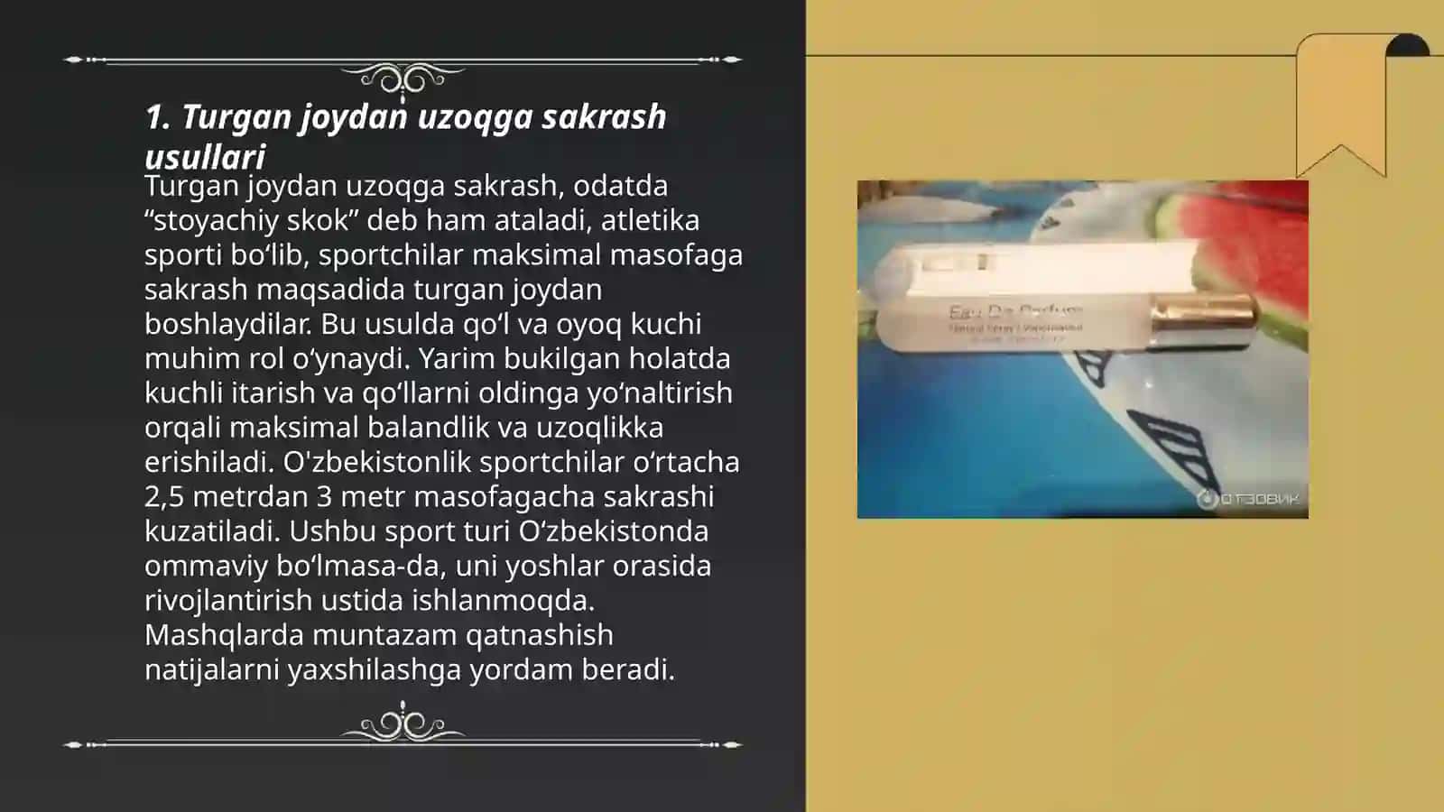 Turgan joydan uzoqga sakrash 3