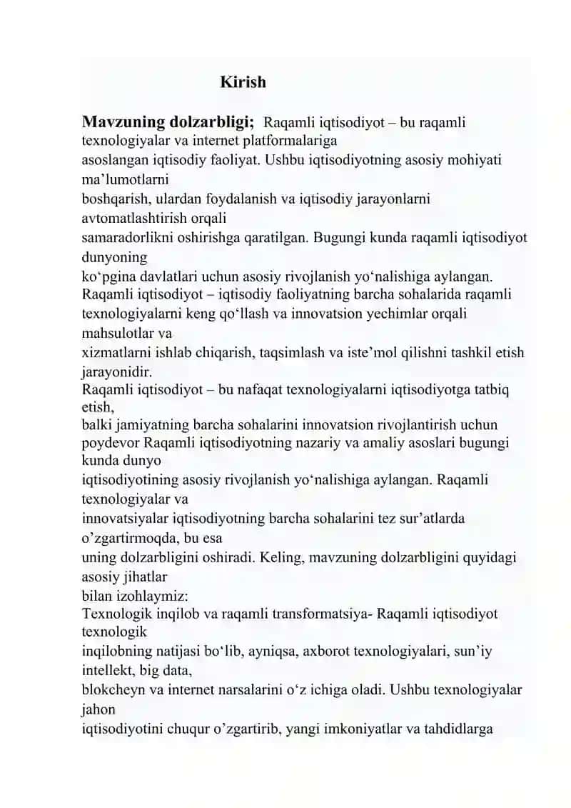 Raqamli iqtisodiyotning shakllanishi va uning nazariy asoslari 3
