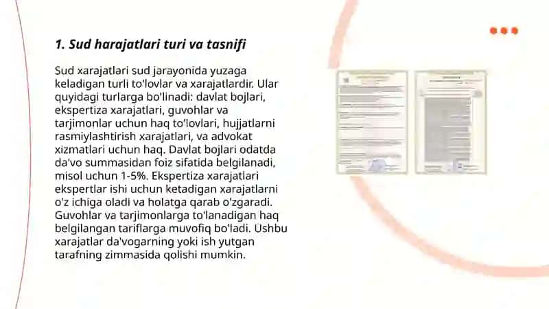 Sud harajatlari turi va tasnifi 3