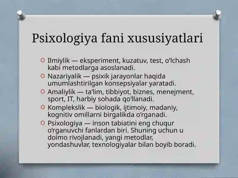 UMUMIY PSIXOLOGIYA: TARAQQIYOT BOSQICHLARI, PREDMETI VA VAZIFALARI 3