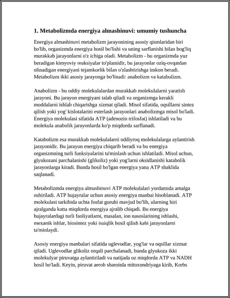 METOBOLIZIM JARAYONIDA ENERGIYA HOSIL BULISHI VA SARIFLANISHI 3