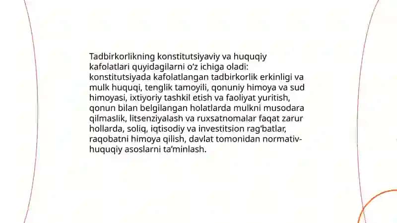 Tadbirkorlik faoliyatini huquqiy himoya tizimini huquqiy ta'minlash 3