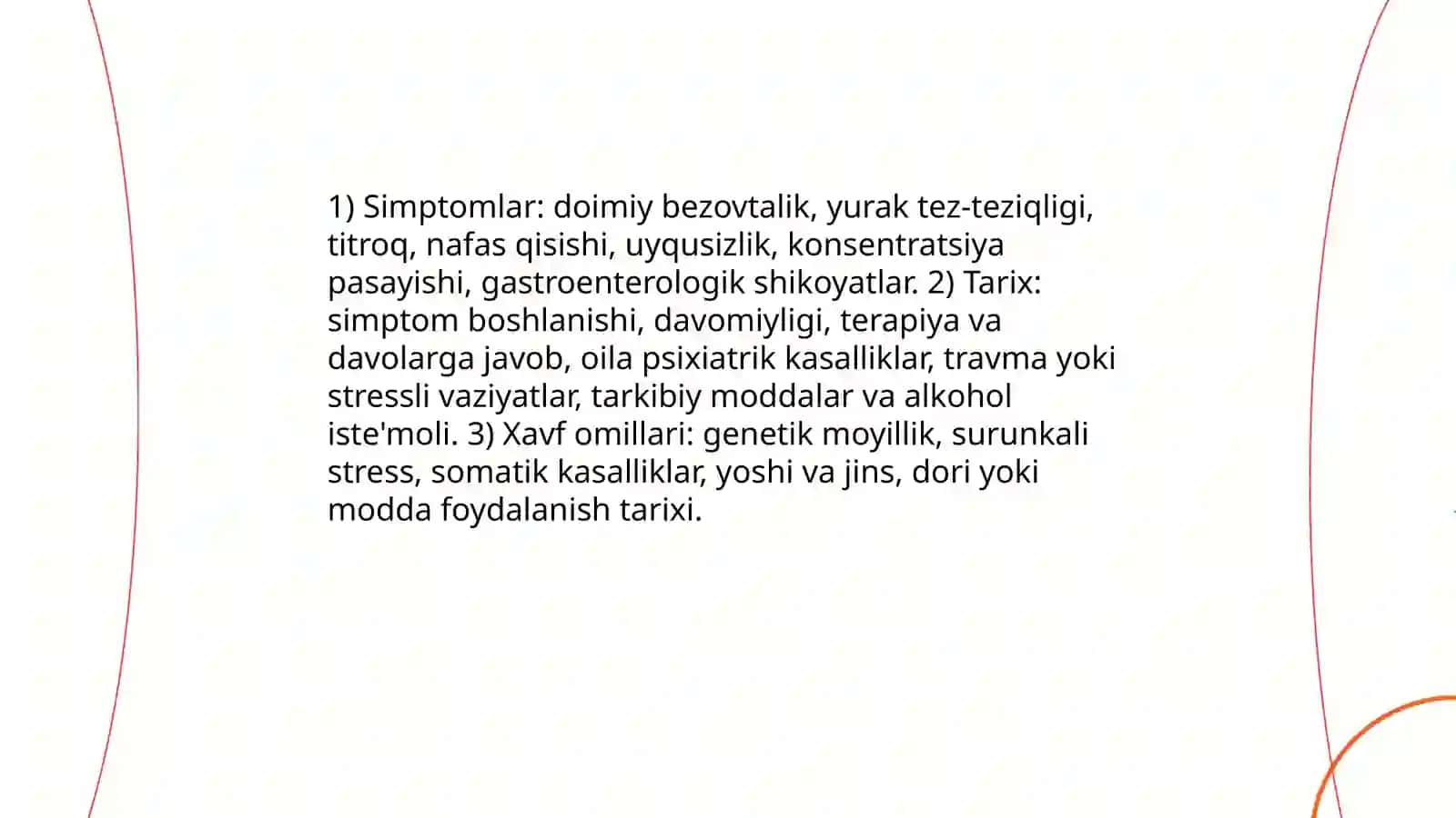 Xavotirlangan patsiyentlar konsultatsiyasi 3