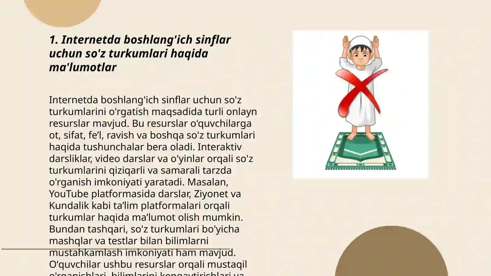 Internetdagi boshlang'ich sinflar uchun so'z turkumlari 3