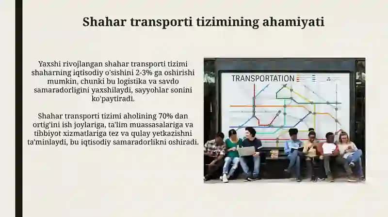 Shahar transporti tizimining ahamiyati 3