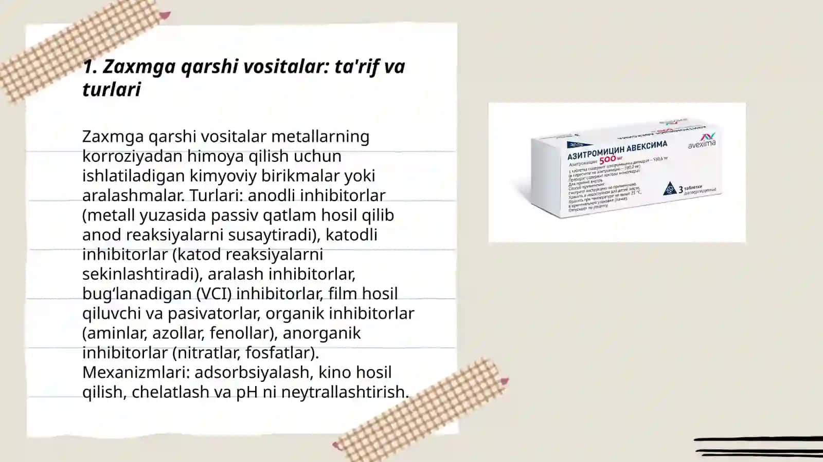 Zaxmga qarshi vositalar 3