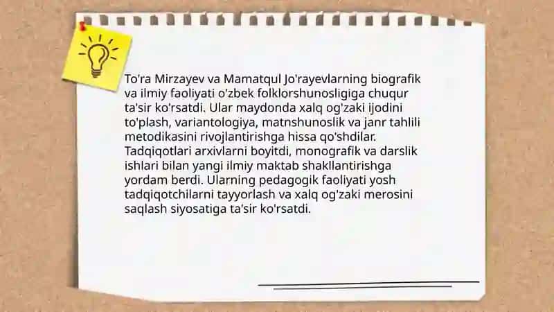 O'zbek folklorining o'zbek folklorshunosligiga qo'shgan hissasi 3
