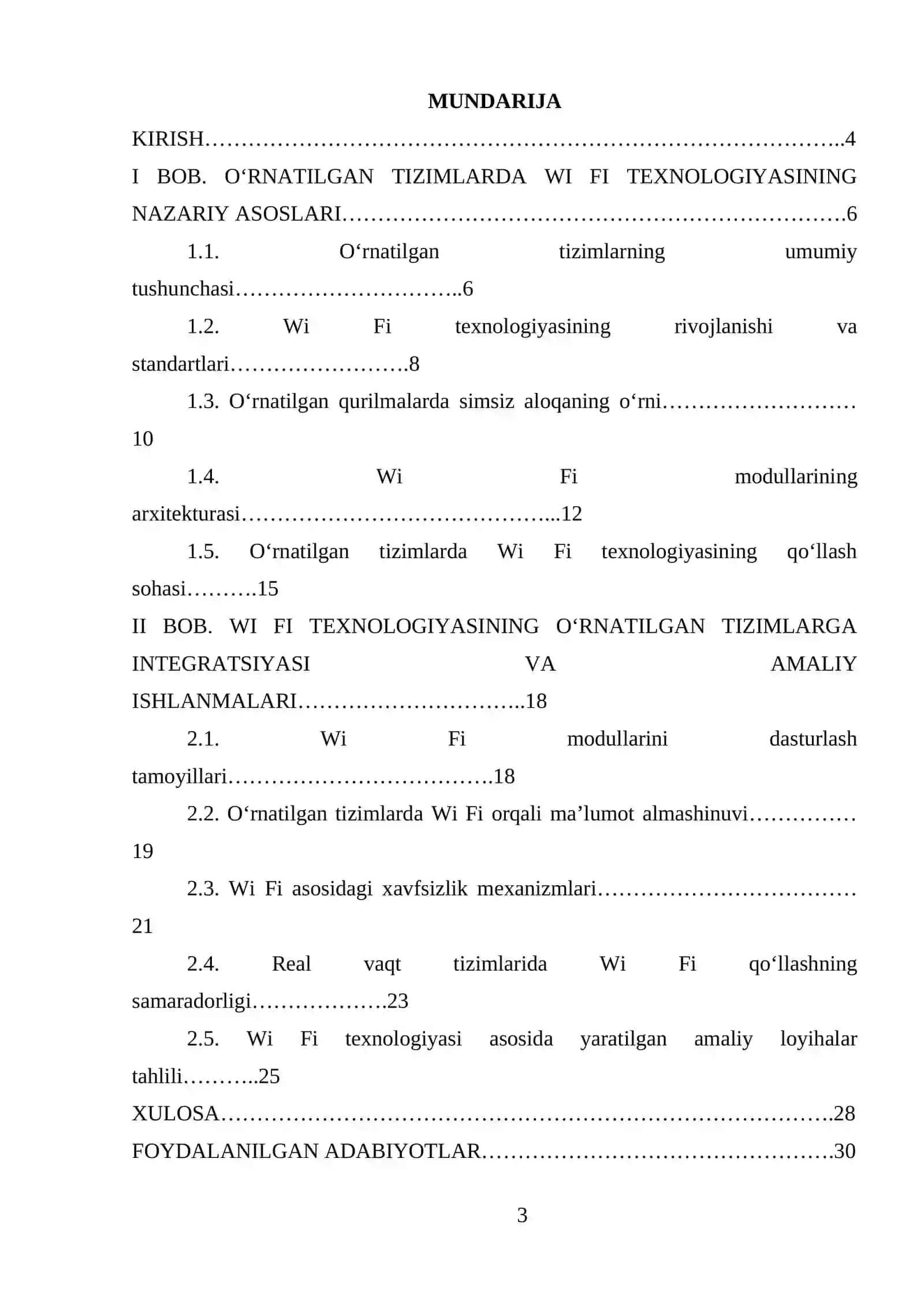 O‘RNATILGAN TIZIMLARDA WI FI TEXNOLOGIYASI KURSI 3