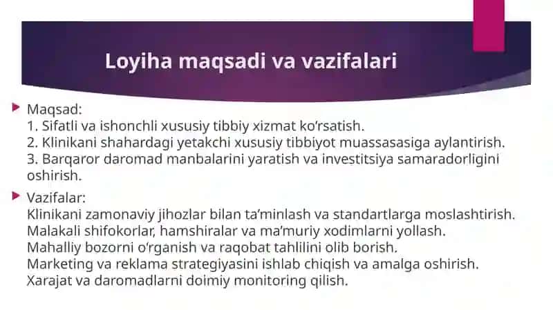 Xususiy tibbiyot klinikasini tashkil etish va marketing strategiyasi orqali rivojlantirish 3