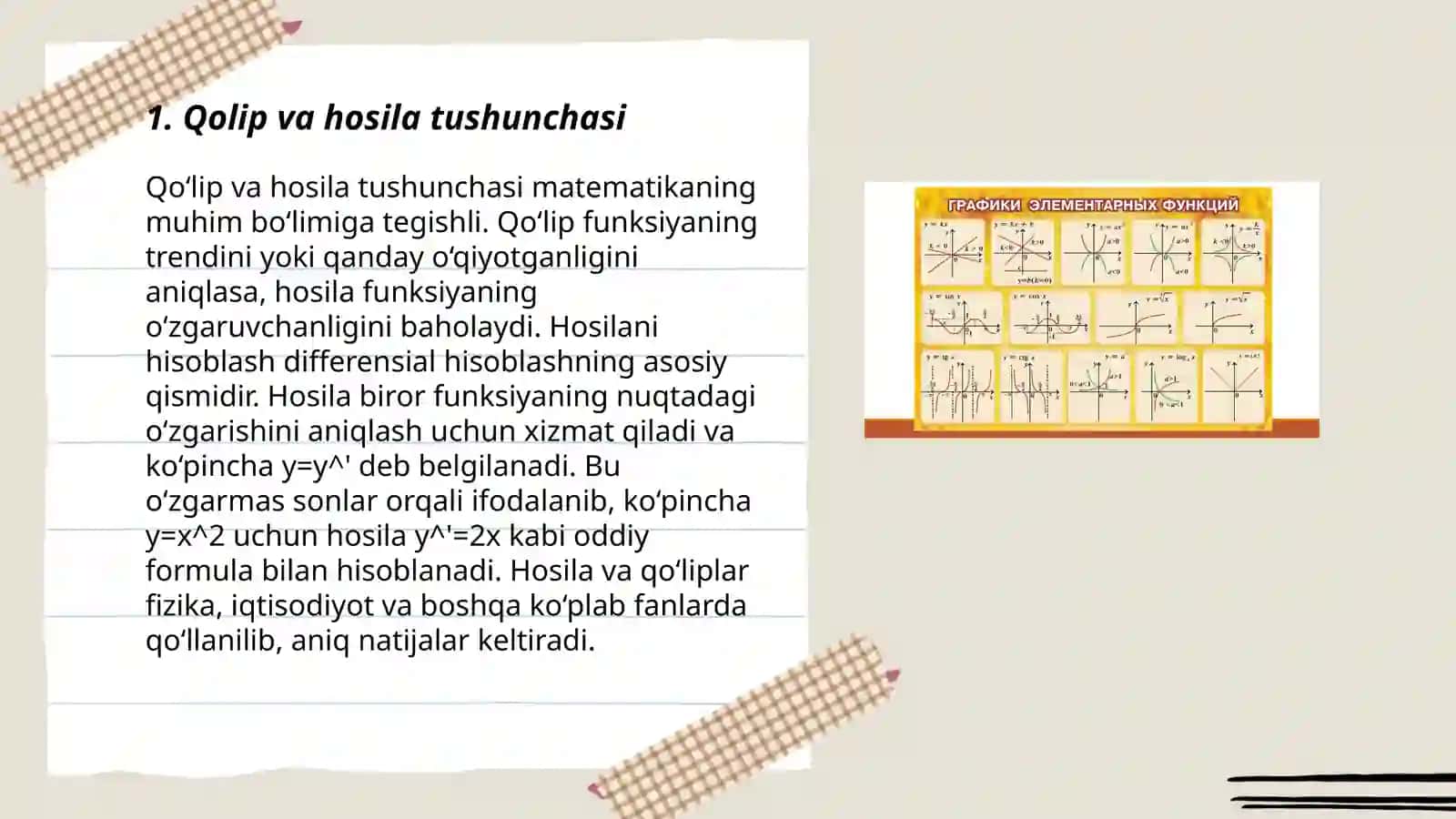 Qolip va hosila munosabati 3