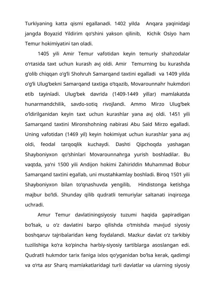 Amir Temur va temuriylar davlati tarixiy geografiyasi 3