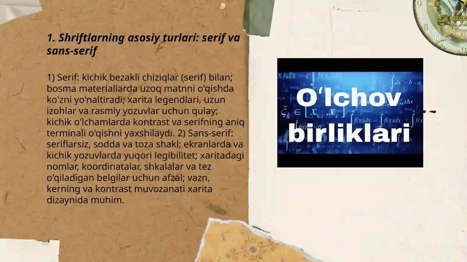 Shriftlar ularning turlari va kartadagi yozuvlar. Bo'yoq turlari 3