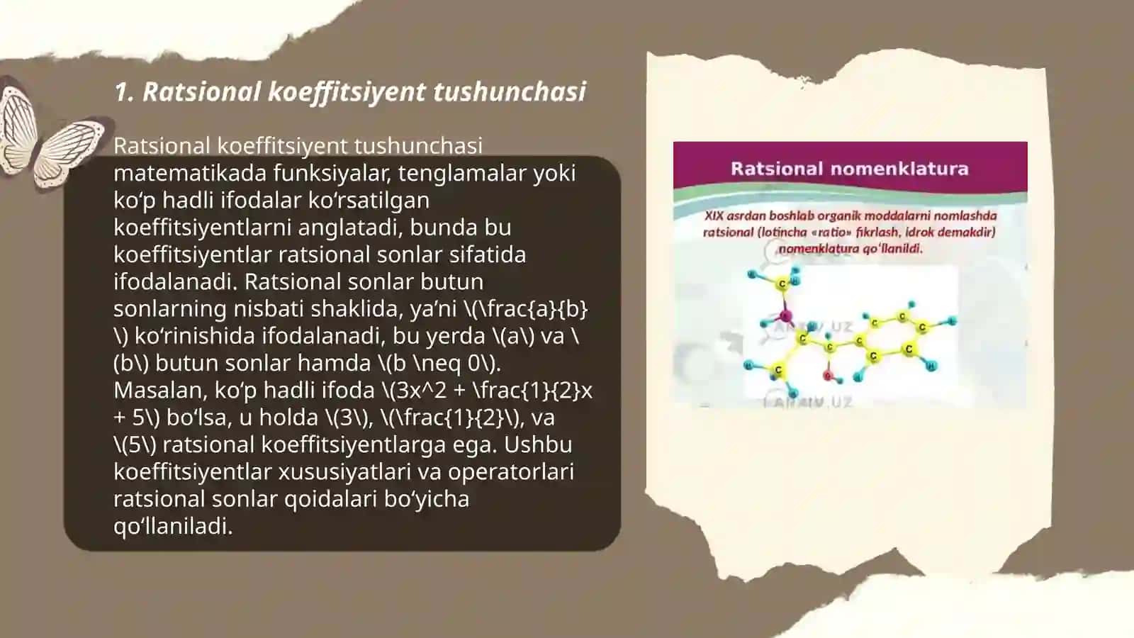 Ratsional koeffitsiyentli koʻp hadlar 3