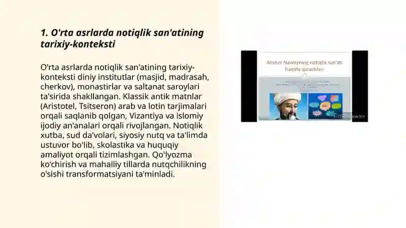 O'rta asrlarda notiqlik san'atining vujudga kelishi va rivojlanishi 3