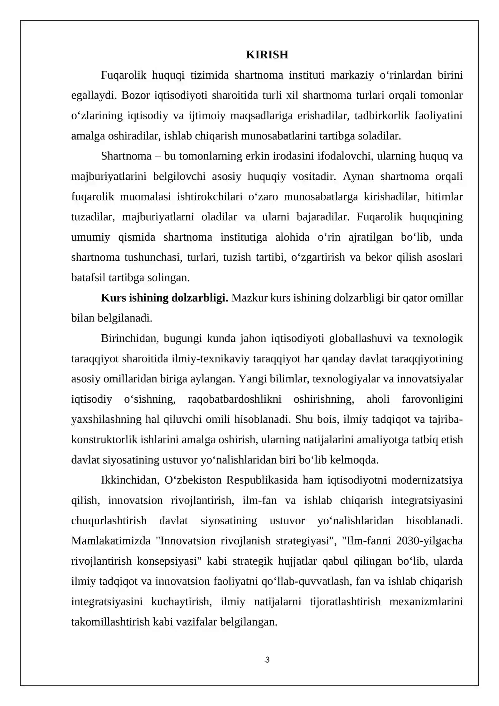 “ILMIY TEKSHIRISH, TAJRIBA-KONSTRUKTORLIK ISHLARI PUDRATI SHARTNOMASI” 3