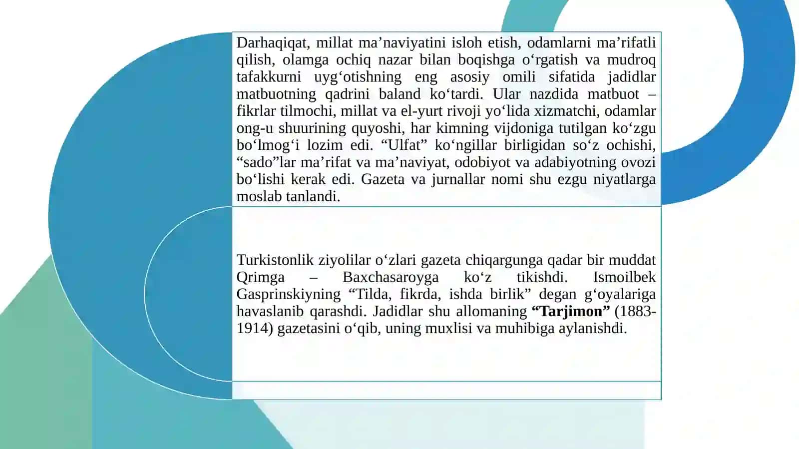 MILLIY MATBUOTNING ILK YILLARI HAQIDA 3