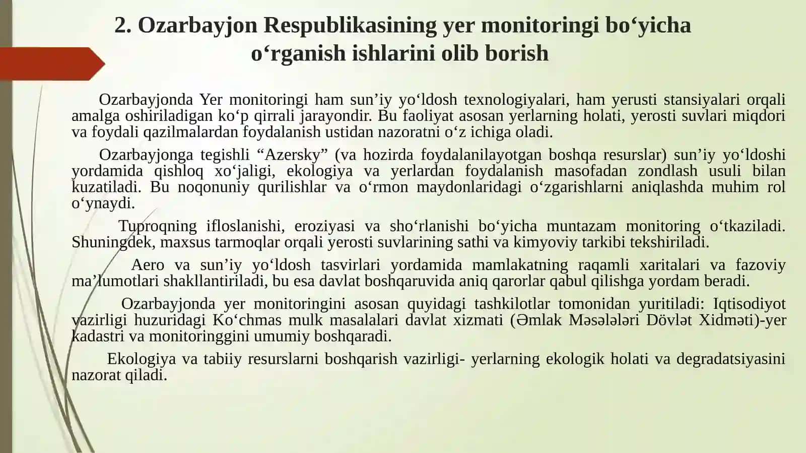 Ozarbayjon Respublikasi yer monitoringi yuritish tajribalari 3