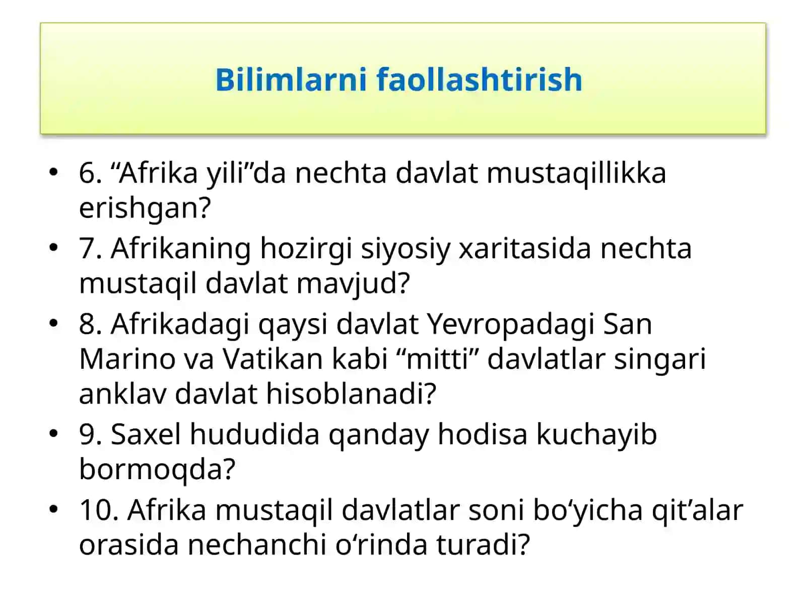 50-§.Afrika mamlakatlarining aholisi va xo‘jaligi 3