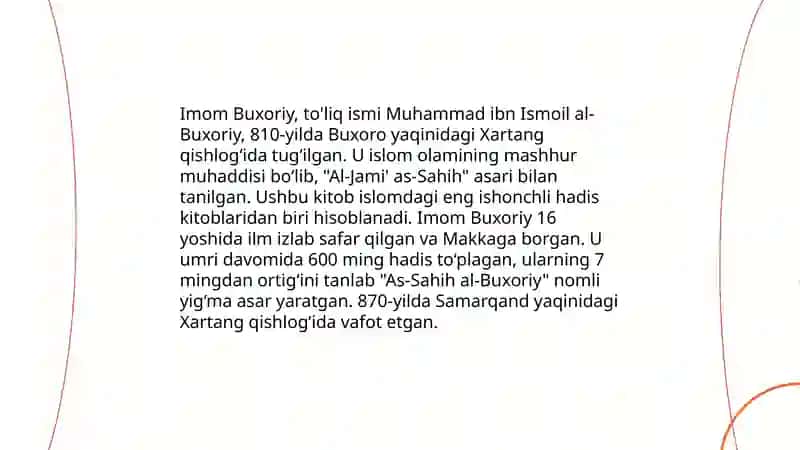 Imom Buxoriyning "Al-Adab al-mufrad"asari haqida tushuncha 3