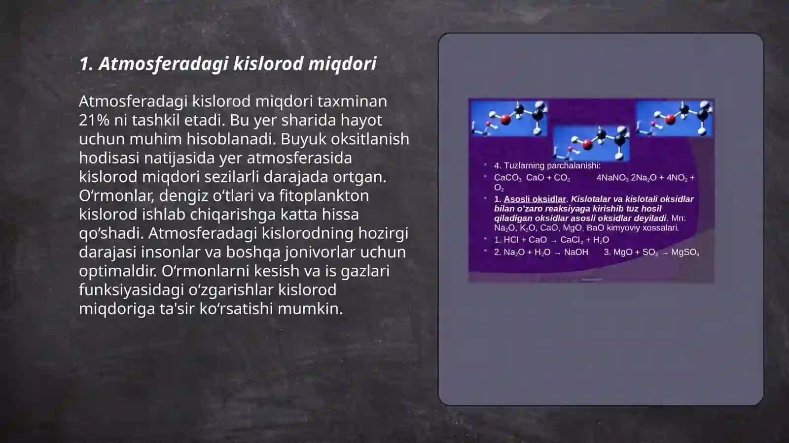 Suv va havo tarkibidagi kislorod miqdorining ekologik meyorlari 3