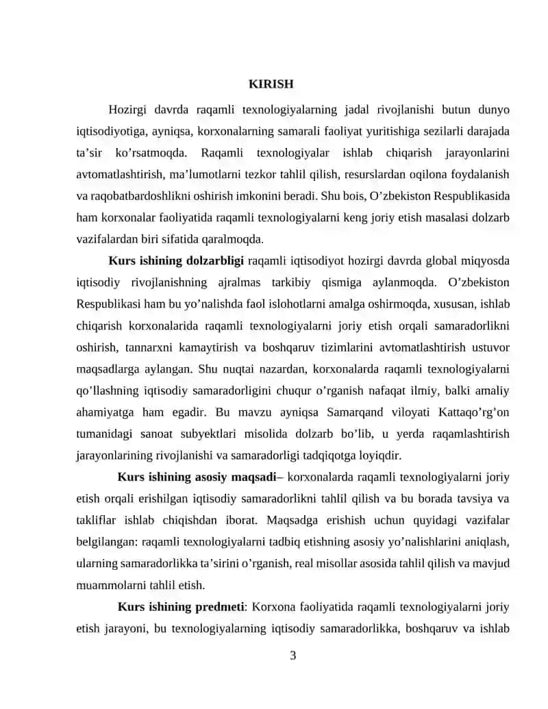 Korxonalarda raqamli texnologiyalarni qo'llashning iqtisodiy samaradorligi" 3