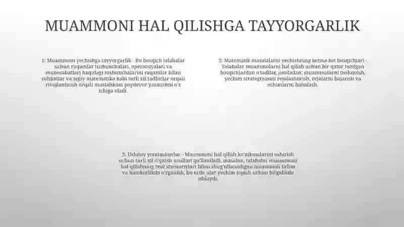 Arifmetik Masalalarni Yechishga O'rgatishning Ketma-Ket Bosqichlari Va Metodik Usullari 3