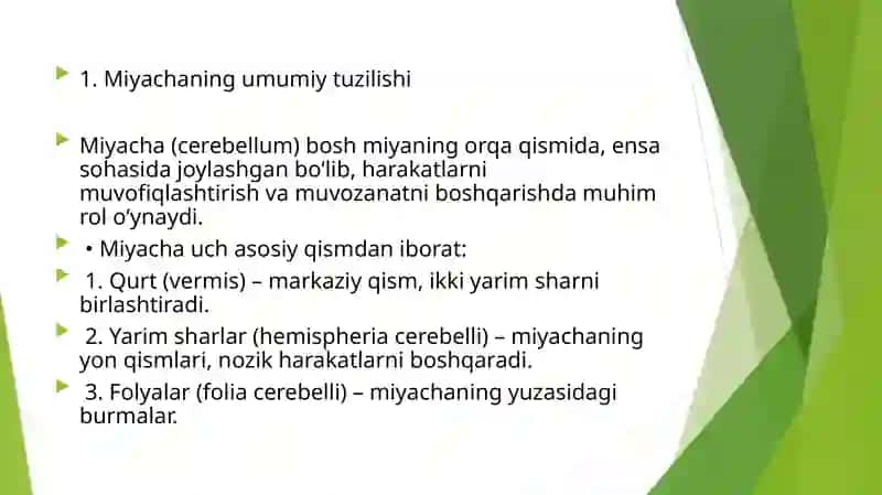 Miyacha o’zaklari va ularning klinik ahamiyati 3