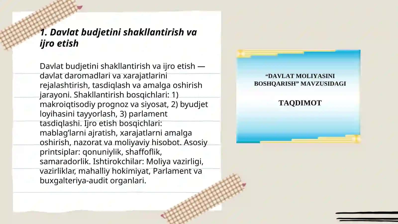 Davlat Moliyasini Boshqarish 3