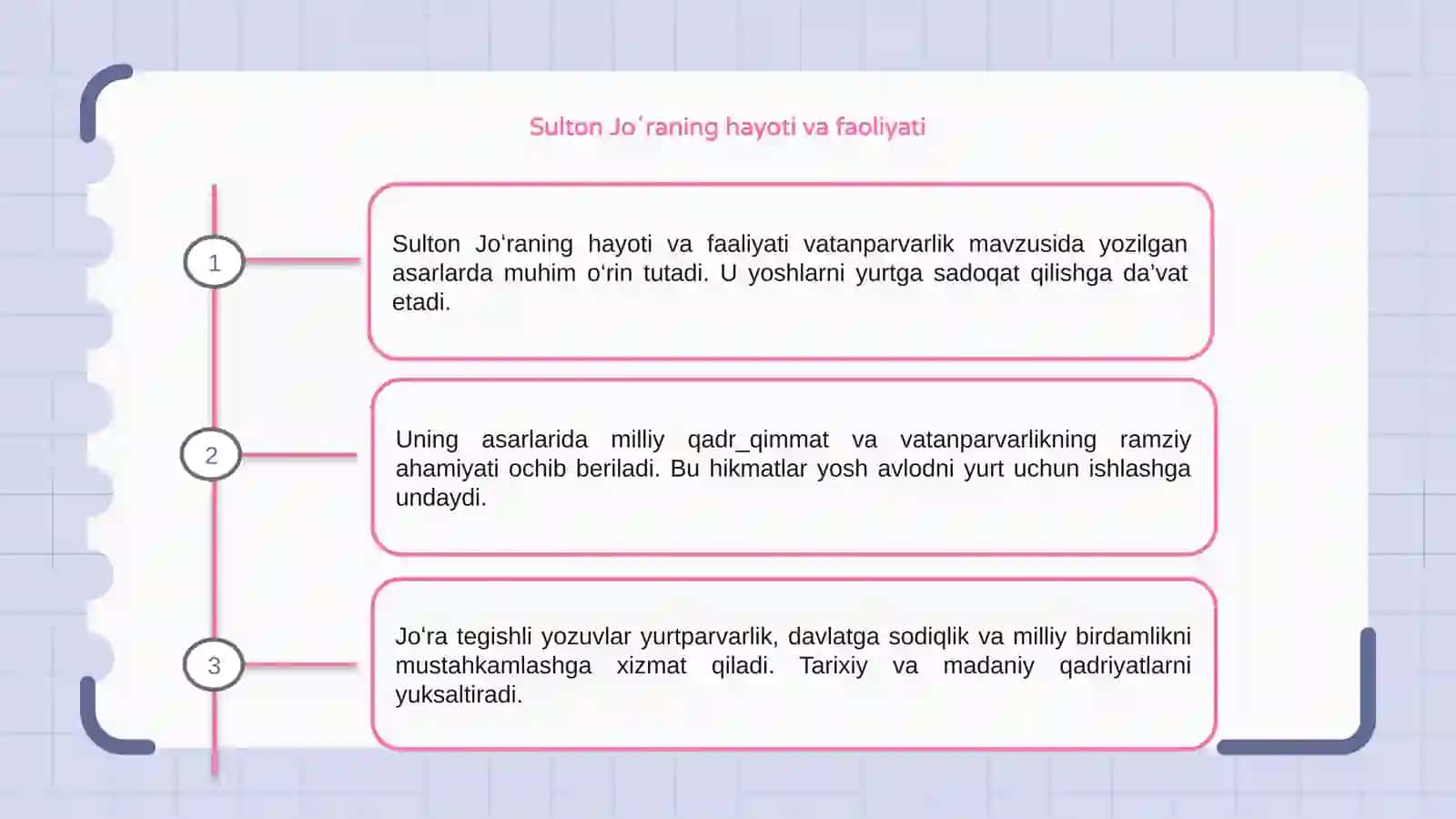 Sulton Joʻraning vatanparvarlik mavzusida yozilgan asarlari tahlili 3